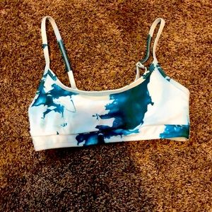 tie-dye blue swimsuit top